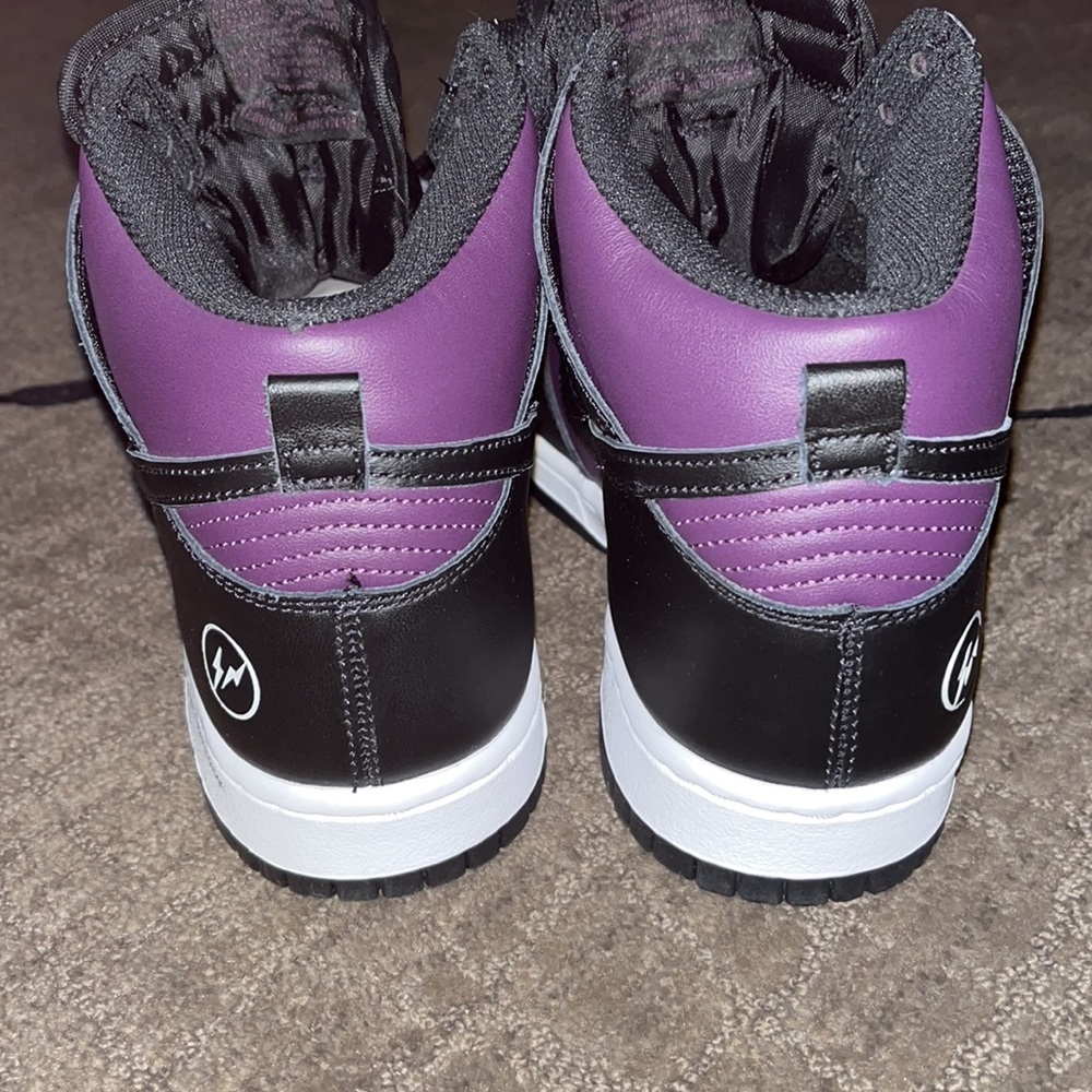NWOB Nike Dunk High Fragment Beijing SNEAKERS Wine/Black/White ๐ต 9 - Picture 11 of 14
